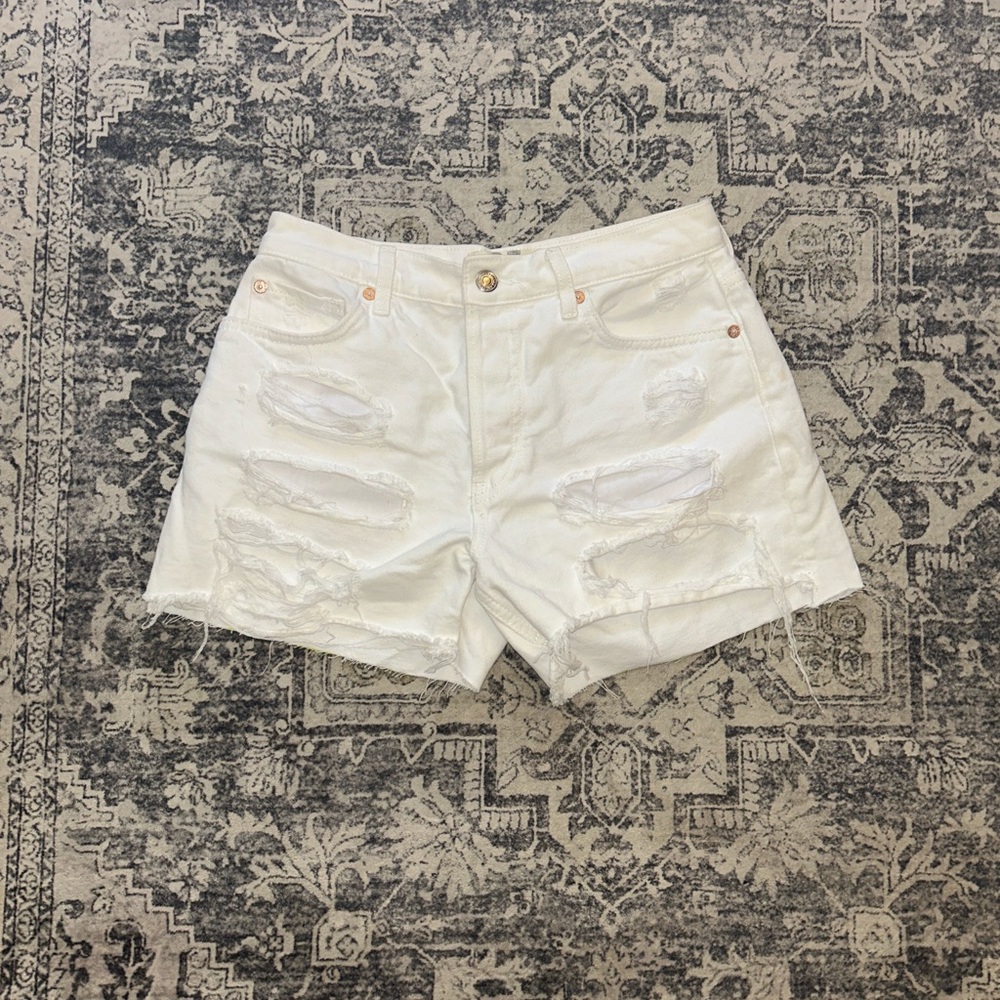 Free People White Jean Shorts Size 25